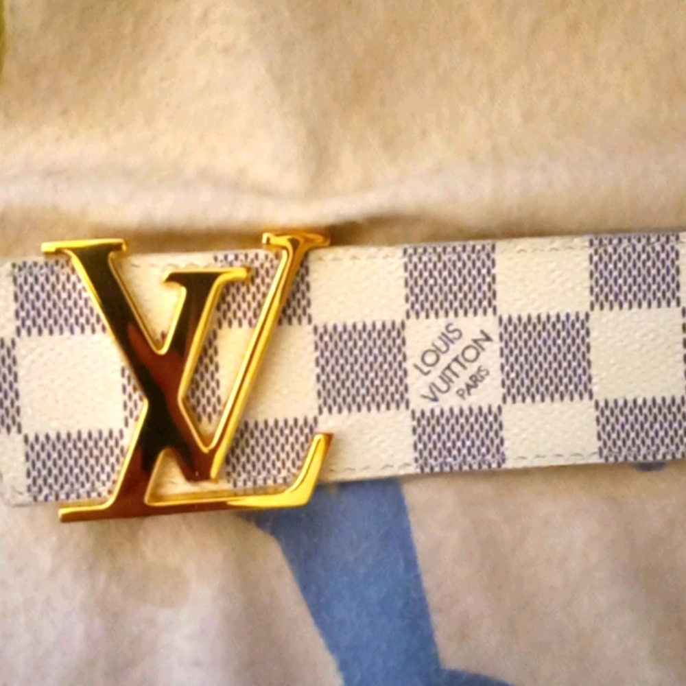 Louis vuitton belt white azur